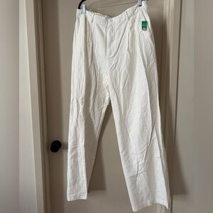 Gap Linen-Cotton White Trousers